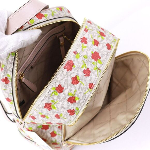 NWT Michael Kors Jet Set Rhea Zip FLORAL Backpack - Picture 9 of 16